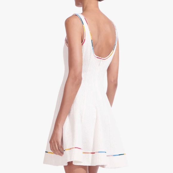 Staud Mini Wells Dress White Rainbow - Picture 4 of 9